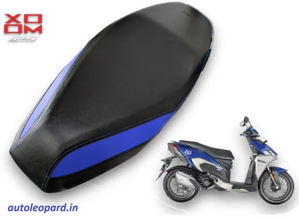 AUTOLEOPARD_NEW_XOOM_125_PREMIUM_QUALITY_SOFT_TOUCH_DARK_BLUE_BLACK_Single_Bike_Seat_Cover_For_Hero_NA