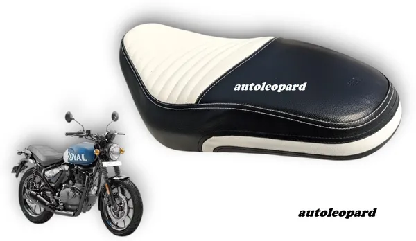 White_&_Black_Leather_Premium_&_Elegant_Bike_Seat_Cover