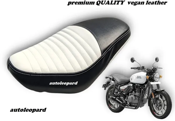 White_&_Black_Leather_Premium_&_Elegant_Bike_Seat_Cover