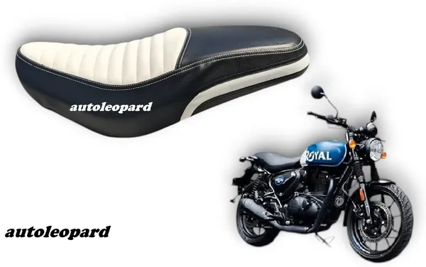 White_&_Black_Leather_Premium_&_Elegant_Bike_Seat_Cover
