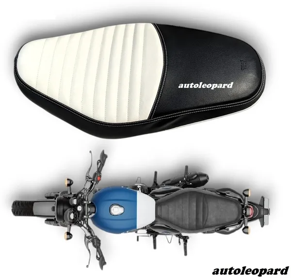 White_&_Black_Leather_Premium_&_Elegant_Bike_Seat_Cover