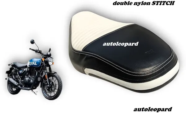 White_&_Black_Leather_Premium_&_Elegant_Bike_Seat_Cover