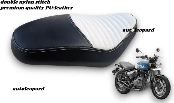 White_&_Black_Leather_Premium_&_Elegant_Bike_Seat_Cover