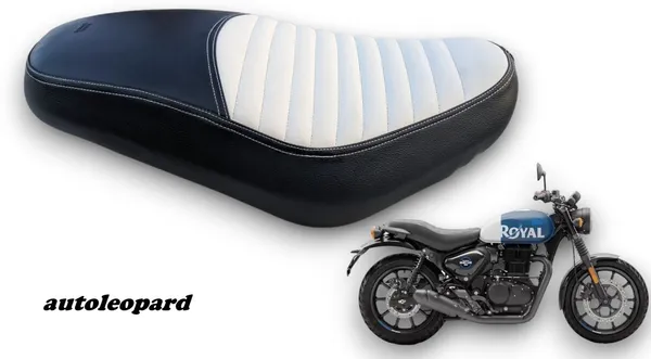 White_&_Black_Leather_Premium_&_Elegant_Bike_Seat_Cover