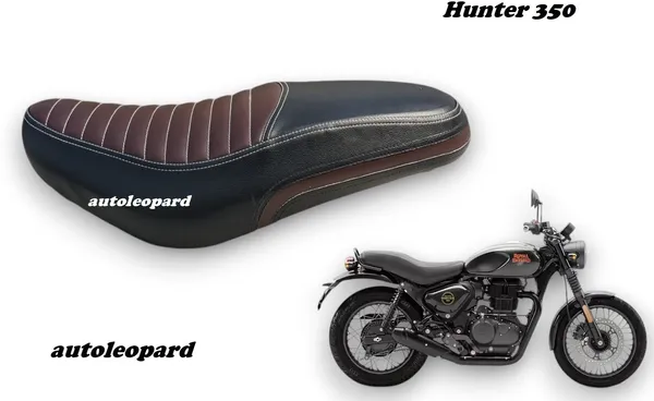 AUTOLEOPARD_HUNTER_350_PREMIUM_QUALITY_VEGAN_LEATHER_DUAL_COLOUR_Single_Bike_Seat_Cover_For_Royal_Enfield_NA