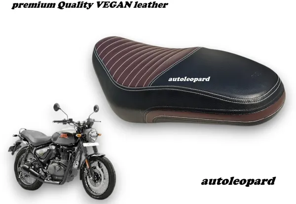 AUTOLEOPARD_HUNTER_350_PREMIUM_QUALITY_VEGAN_LEATHER_DUAL_COLOUR_Single_Bike_Seat_Cover_For_Royal_Enfield_NA
