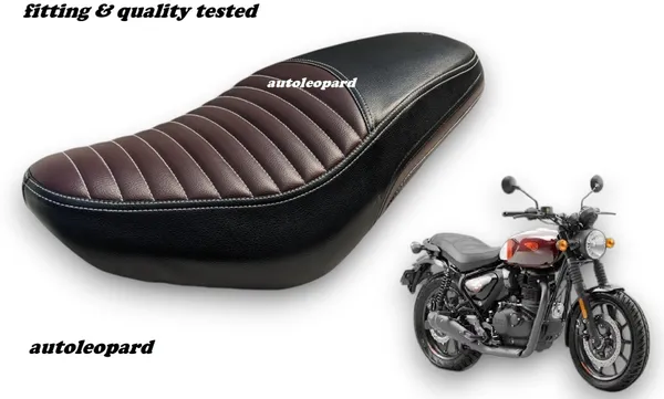 AUTOLEOPARD_HUNTER_350_PREMIUM_QUALITY_VEGAN_LEATHER_DUAL_COLOUR_Single_Bike_Seat_Cover_For_Royal_Enfield_NA