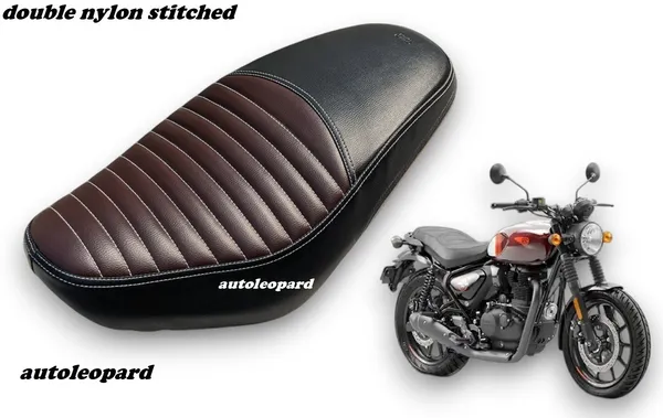 AUTOLEOPARD_HUNTER_350_PREMIUM_QUALITY_VEGAN_LEATHER_DUAL_COLOUR_Single_Bike_Seat_Cover_For_Royal_Enfield_NA