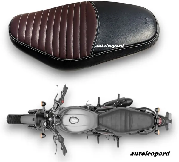 AUTOLEOPARD_HUNTER_350_PREMIUM_QUALITY_VEGAN_LEATHER_DUAL_COLOUR_Single_Bike_Seat_Cover_For_Royal_Enfield_NA