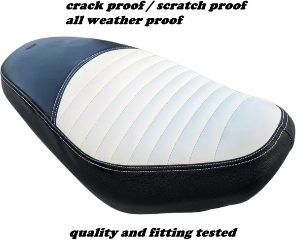 White_&_Black_Leather_Premium_&_Elegant_Bike_Seat_Cover