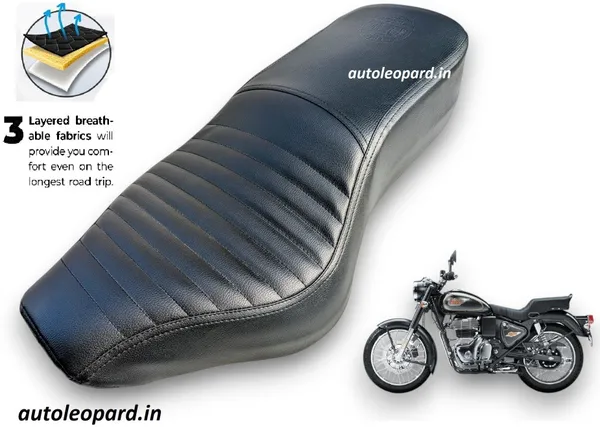 AUTOLEOPARD_Royal_Enfield_Bullet_BATTALION_BLACK_350_PREMIUM_QUALITY_RUBBER_FOAM_SOFT_TOUCH_Single_Bike_Seat_Cover_For_Royal_Enfield_Bullet