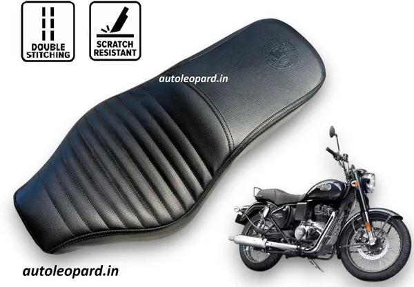 AUTOLEOPARD_Royal_Enfield_Bullet_BATTALION_BLACK_350_PREMIUM_QUALITY_RUBBER_FOAM_SOFT_TOUCH_Single_Bike_Seat_Cover_For_Royal_Enfield_Bullet