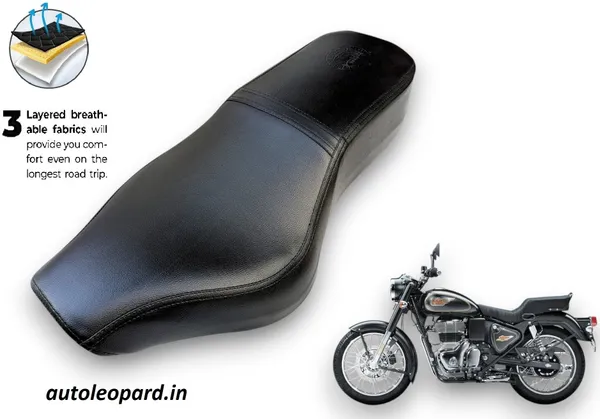 AUTOLEOPARD_NEW_BULLET_350_BATTALION_PLAIN_BLACK_SOFT_TOUCH_PREMIUM_QUALITY_Single_Bike_Seat_Cover_For_Royal_Enfield_Bullet