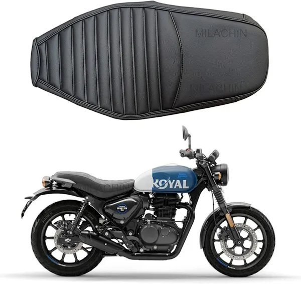 MILACHIN_Hunter_Black_Pipelining_Pro_Single_Bike_Seat_Cover_For_Royal_Enfield_Universal_For_Bike