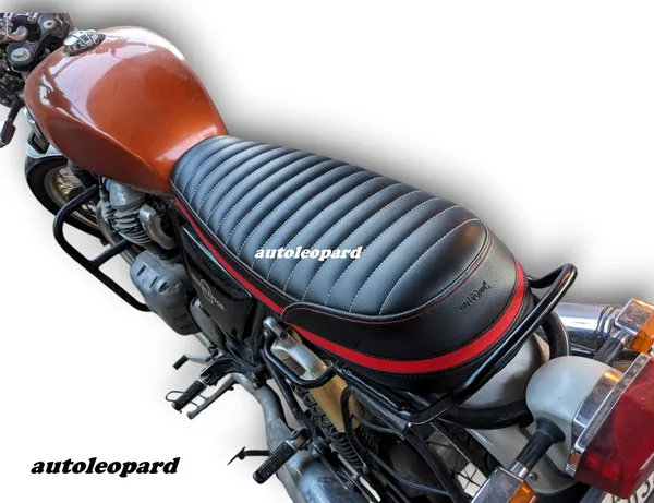 AUTOLEOPARD_INTERCEPTOR_PARALLE_RIBBON_RED_Single_Bike_Seat_Cover_For_Royal_Enfield_NA
