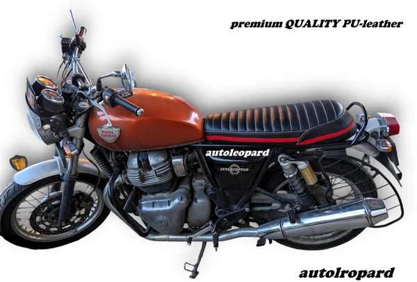 AUTOLEOPARD_INTERCEPTOR_PARALLE_RIBBON_RED_Single_Bike_Seat_Cover_For_Royal_Enfield_NA