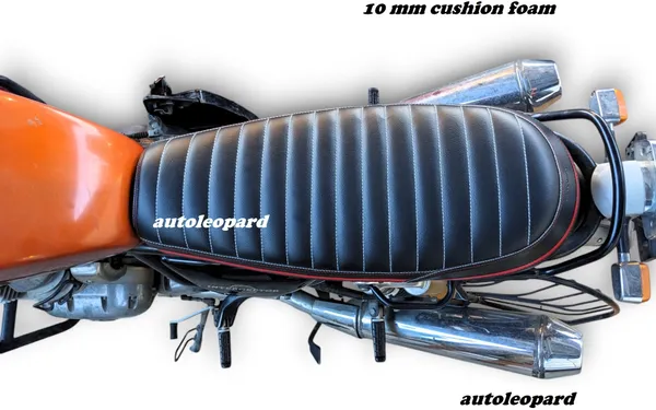 AUTOLEOPARD_INTERCEPTOR_PARALLE_RIBBON_RED_Single_Bike_Seat_Cover_For_Royal_Enfield_NA