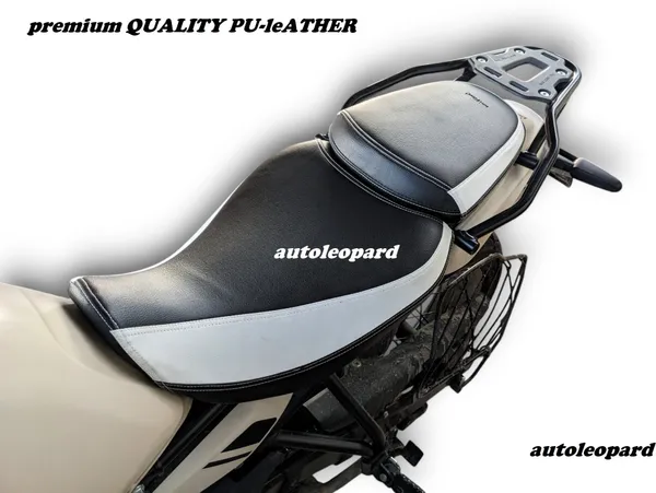 White_&_Black_Pu_Leather_Premium_&_Elegant_Bike_Seat_Cover