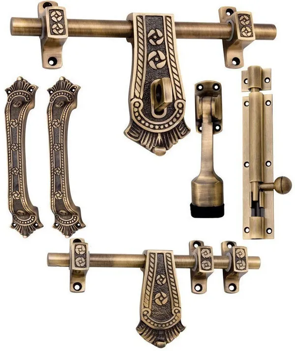 Chitra_Zinc_Maharaja_Style_Single_Door_Kit_Full_Fitting_Set_Zinc_Door_Handle_Brown_Pack_Of_1