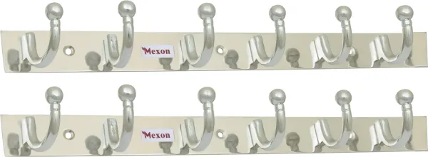 Round_U_Shape_6_Pin_Glossy_Hooks_Stainless_Steel_Bathroom_Cloth_Hooks__Hanger__Key_Holder__Door_Wall_Robe_Hooks_Rail_For_Hanging_Keys_Clothes_Towel_Hook_Rail_Eco_Friendly_Stainless_Steel_Aluminium_Dress_Pack_Of_2_Hangers_For__Dress_Silver