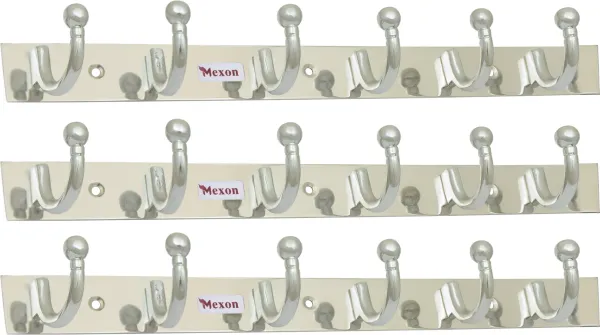 Round_U_Shape_6_Pin_Glossy_Hooks_Stainless_Steel_Bathroom_Cloth_Hooks__Hanger__Key_Holder__Door_Wall_Robe_Hooks_Rail_For_Hanging_Keys_Clothes_Towel_Hook_Rail_Eco_Friendly_Stainless_Steel_Steel_Dress_Pack_Of_3_Hangers_For__Dress_Silver