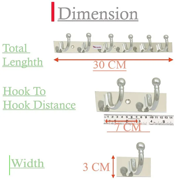 Round_U_Shape_6_Pin_Glossy_Hooks_Stainless_Steel_Bathroom_Cloth_Hooks__Hanger__Key_Holder__Door_Wall_Robe_Hooks_Rail_For_Hanging_Keys_Clothes_Towel_Hook_Rail_Eco_Friendly_Stainless_Steel_Steel_Dress_Pack_Of_3_Hangers_For__Dress_Silver