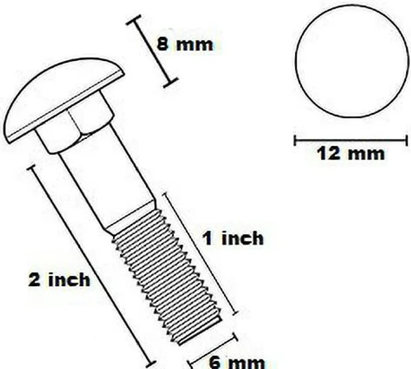 Onjecx_Nut__Bolt_Set_Stainless_Steel_Carriage_Bolts_2_Inche_With_Fittings_Pack_Of_50_Pc_Acbs02N_Stainless_Steel