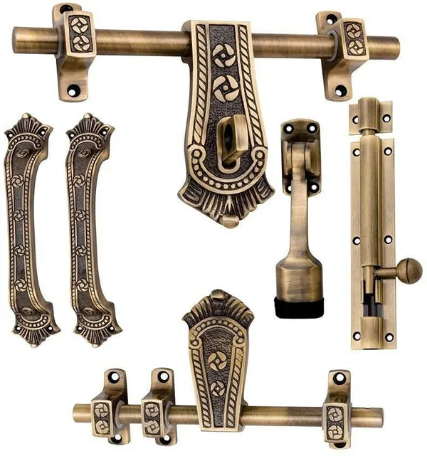 Aluminium_Door_Fittings_Full_Set__Door_Hardware_Accessories_Kit_Home_Brass_Door_Handle_Gold_Pack_Of_6