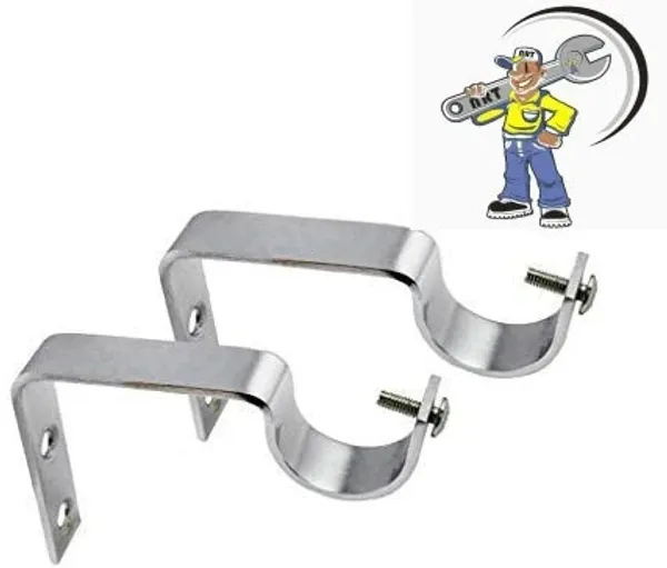 Nrt_Silver_Curtain_Hooks_Curtain_Knobs_Curtain_Rods_Rod_Rail_Bracket_Metal_Pack_Of_12