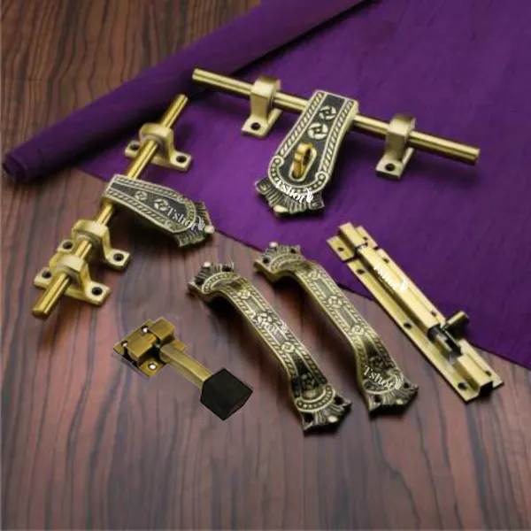 Tshot_Door_Kit_Set_Brass_Door_Kit_Premium_Quality_Handle_Door_Kit_Door_Fittings_Kit_1_Aldrop_1_Latch_2_Handles_1_Tower_Bolt_And_1_Door_Stopper_Plastic_Door_Handle_Gold_Pack_Of_6