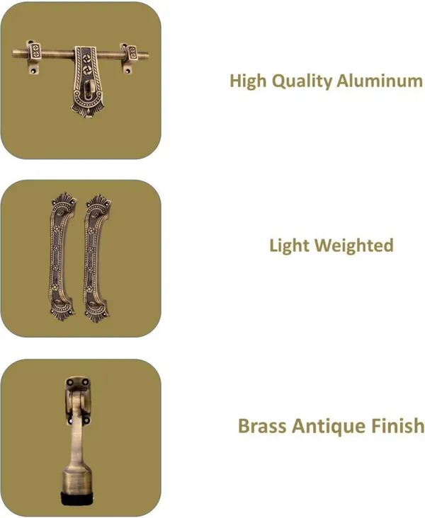 Urim_Antique_Brass_6-Piece_Door_Hardware_Set_10-Inch_Premium_Kit_Zinc_Door_Handle_Brown_Pack_Of_6
