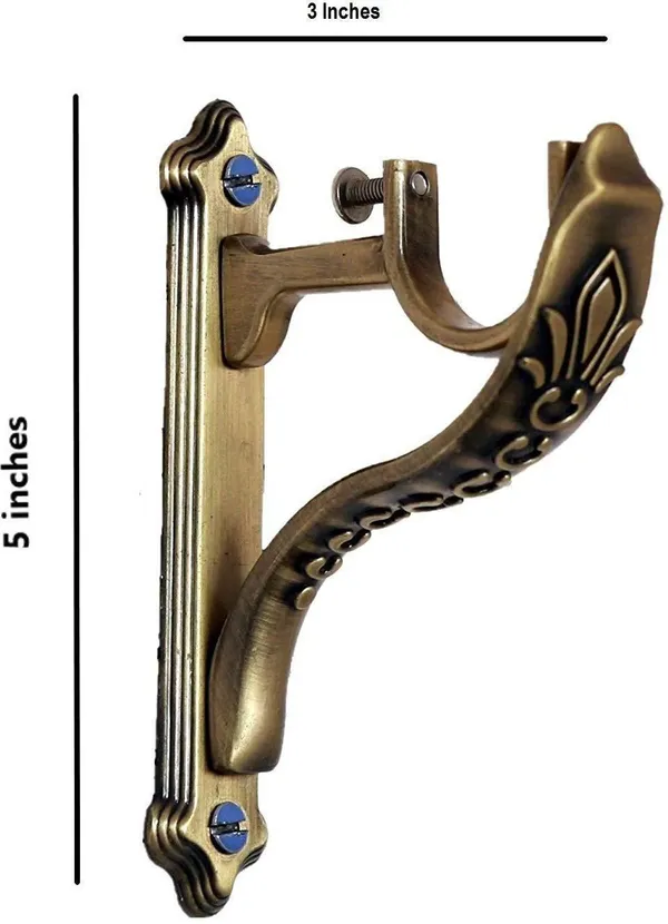 Gold_Curtain_Knobs_Curtain_Hooks_Rod_Rail_Bracket_Metal_Pack_Of_2