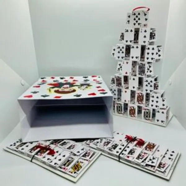BAG_TO_CARD_CASTLES_MAGIC_TRICK_(SET_OF_3_CASTLES)_/_CARD_CASTLE_MAGIC_BAG_TRICK