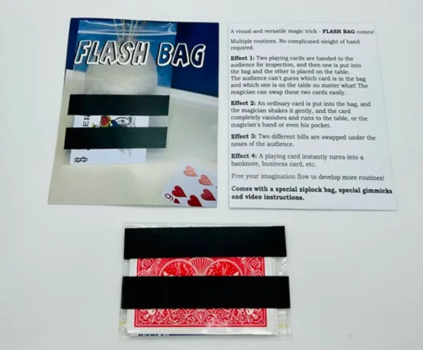 FLASH_BAG_MAGIC_TRICK_/_VISUAL_CARD_CHANGE_BAG_MAGIC_/_CURRENCY_CHANGE_FLASH_BAG_MAGIC