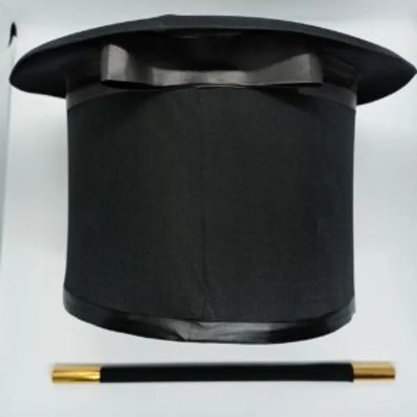 FOLDING_TOP_MAGICIAN_HAT_&_COLOR_CHANGING_WAND_COMBO_/_MAGIC_HAT_&_MAGIC_STICK_SET