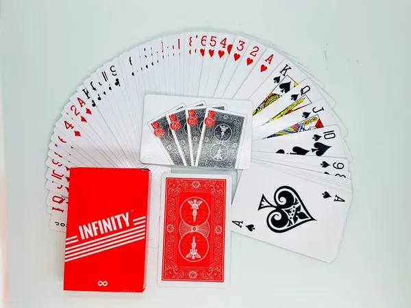 INFINITY_MARK_MAGIC_PLAYING_CARD_DECK_(RED)_/_INFINITY_CHEATING_PLAYING_MARKED_CARD