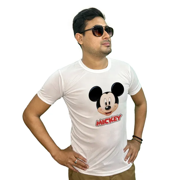 MICKY_MOUSE_2_PRINTED_T_SHIRT_WHITE_ROUND_NECK__(POLYESTER)_UNISEX