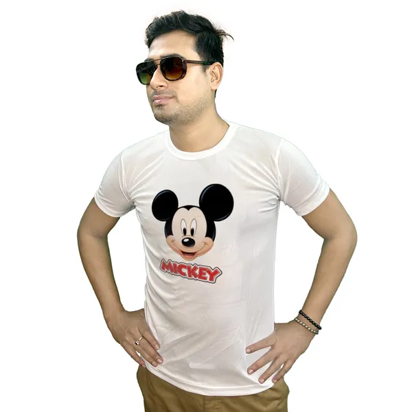 MICKY_MOUSE_2_PRINTED_T_SHIRT_WHITE_ROUND_NECK__(POLYESTER)_UNISEX