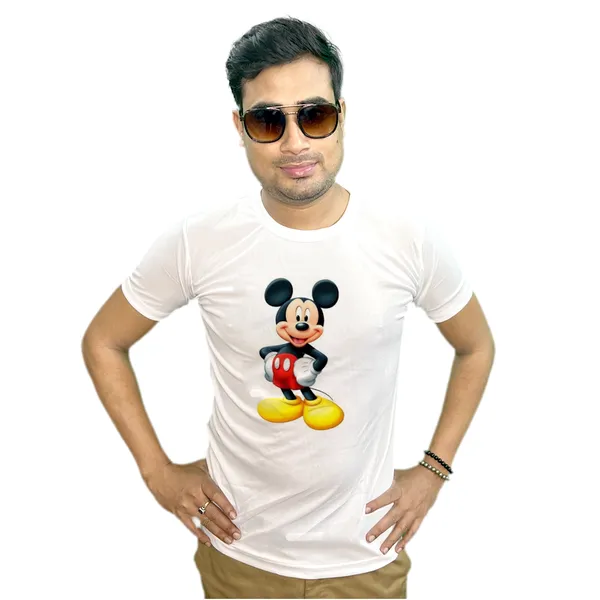 MICKY_MOUSE_PRINTED_T_SHIRT_WHITE_ROUND_NECK__(POLYESTER)_UNISEX