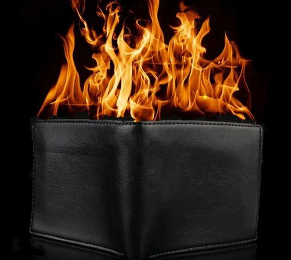 FIRE_WALLET_MAGIC_(BLACK)_/_HOT_WALLET_MAGIC_/_FIRE_MONEY_BAG_MAGIC