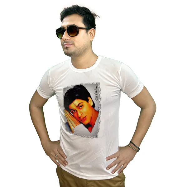SHARUKH_KHAN_PRINTED_T_SHIRT_WHITE_ROUND_NECK__(POLYESTER)_UNISEX