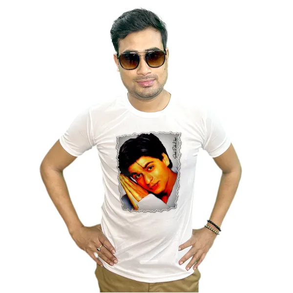 SHARUKH_KHAN_PRINTED_T_SHIRT_WHITE_ROUND_NECK__(POLYESTER)_UNISEX