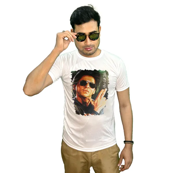 SHARUKH_KHAN_PRINTED_T_SHIRT_WHITE_ROUND_NECK__(POLYESTER)_UNISEX