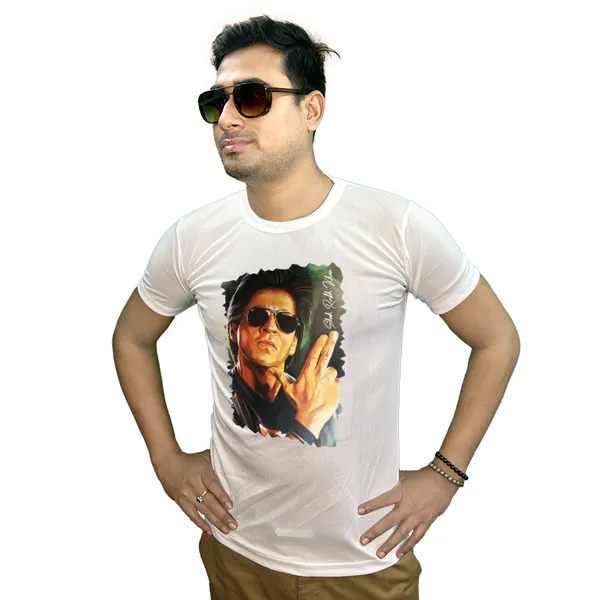 SHARUKH_KHAN_PRINTED_T_SHIRT_WHITE_ROUND_NECK__(POLYESTER)_UNISEX
