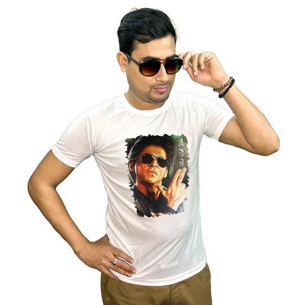 SHARUKH_KHAN_PRINTED_T_SHIRT_WHITE_ROUND_NECK__(POLYESTER)_UNISEX