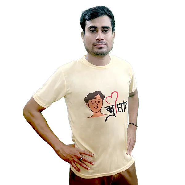 SRIMAN_PRINTED_T_SHIRT_YELLOW_ROUND_NECK__(POLYESTER)_UNISEX