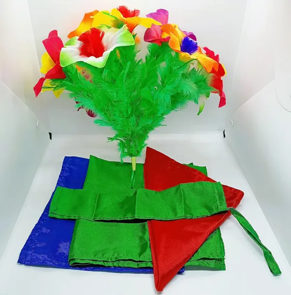 Silks_to_Flower_Bouquet_Magic_Trick_/_Hankies_Transform_to_Flower_Production_Illusion