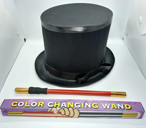 Multicolor_Magician_Hat_&_Wand_Magic_Set_Folding_Top_Hat_&_Color_Changing_Magic_Wand_Set_Collapsable_Mandrek_Production_Hat_(_Pack_Of_2)