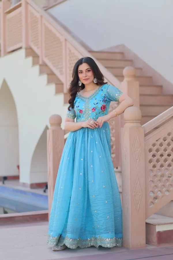 Blue_Gown_with_Premium_Designer_Look_having_Gold_Crush_with_Multi_Thread_Embroidery_Zari