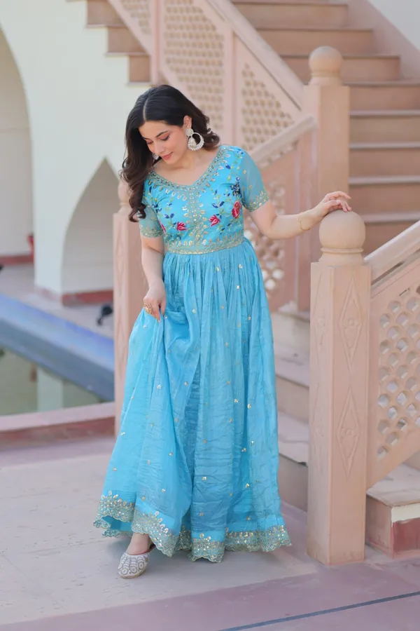 Blue_Gown_with_Premium_Designer_Look_having_Gold_Crush_with_Multi_Thread_Embroidery_Zari